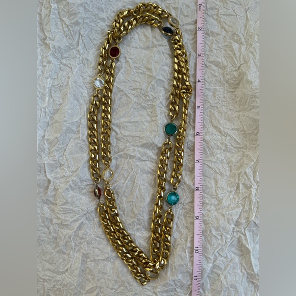 Vintage Chain Bezel Necklace YSL Style. - Picture 5 of 9